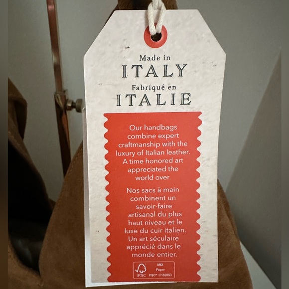 Viral on TikTok DIVINA FIRENZE Cuoio Italian Suede Slouchy Knot Hobo Bag - Picture 3 of 6